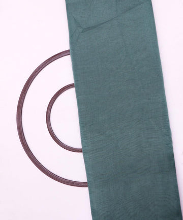rust green plain tissue organza fabric